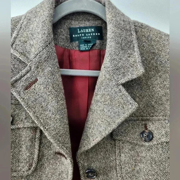 Ralph Lauren, herringbone pattern blazer Petite Size 4 Petite - Picture 5 of 7